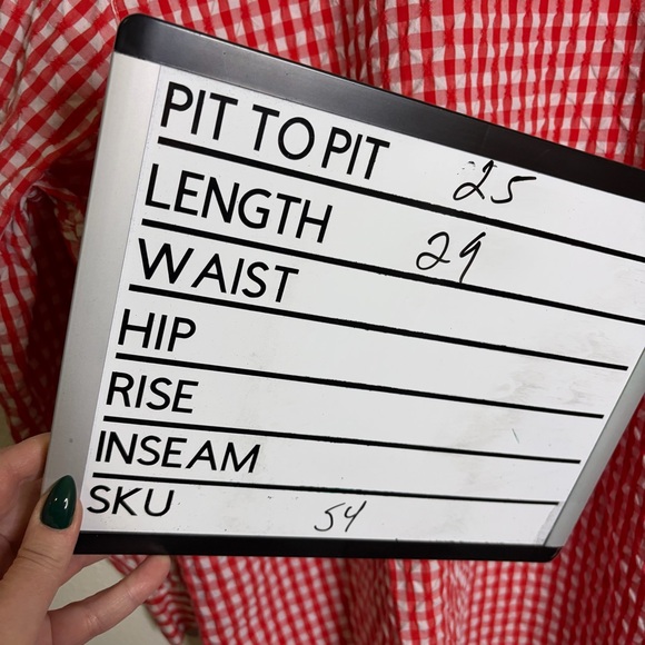 Denim&Co Red white Checkered gingham Shirt top sz 1x cotton long sleeve check - Picture 6 of 6